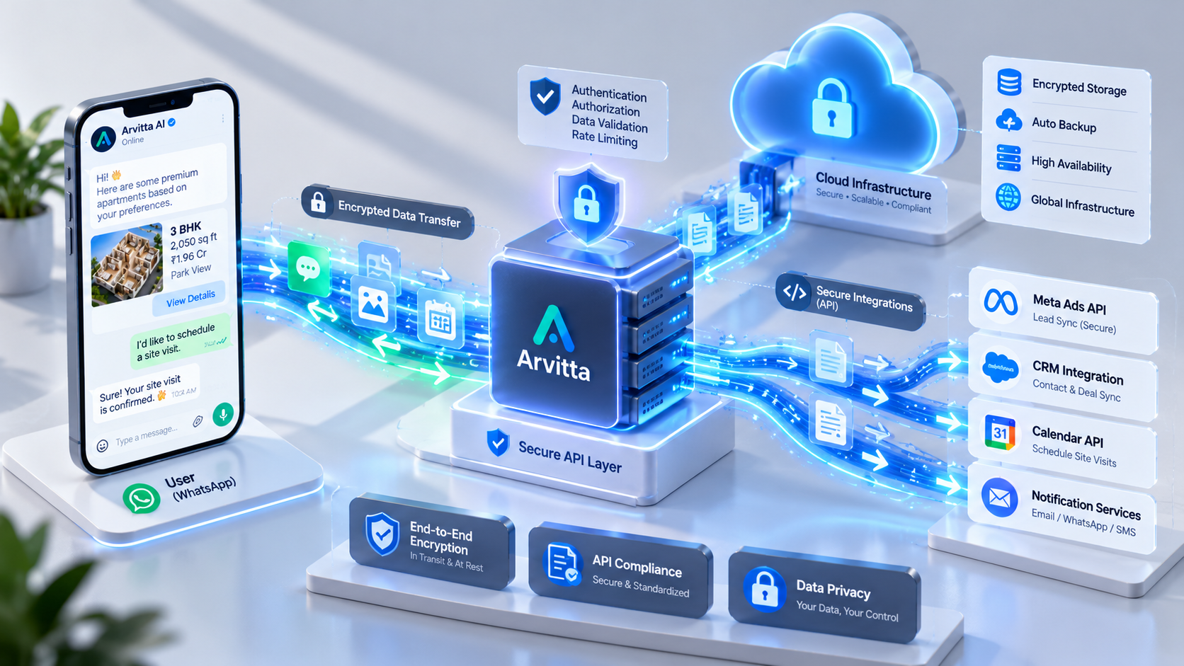 Isometric visualization of secure device connections