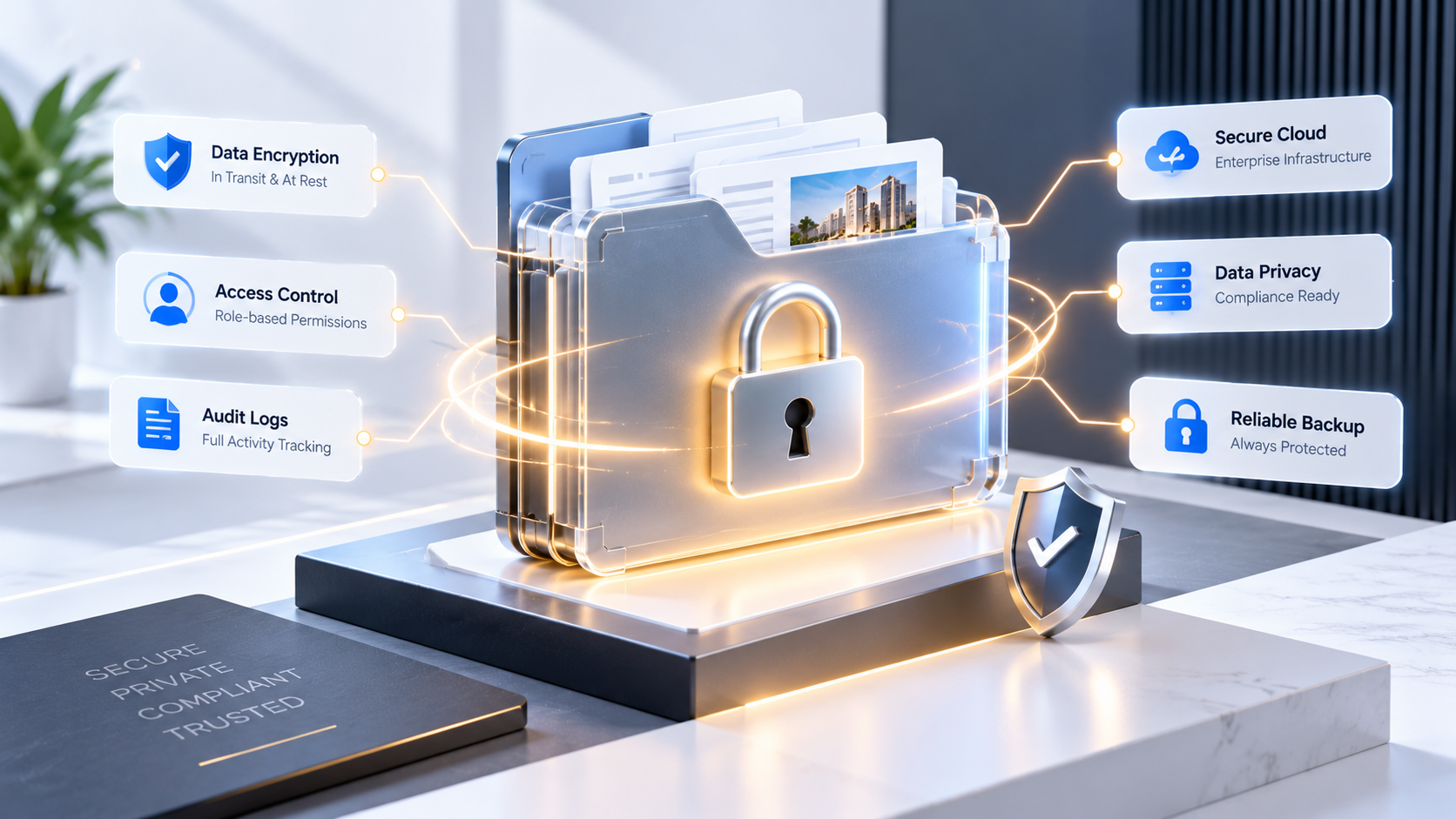 Secure digital folder symbolizing data privacy