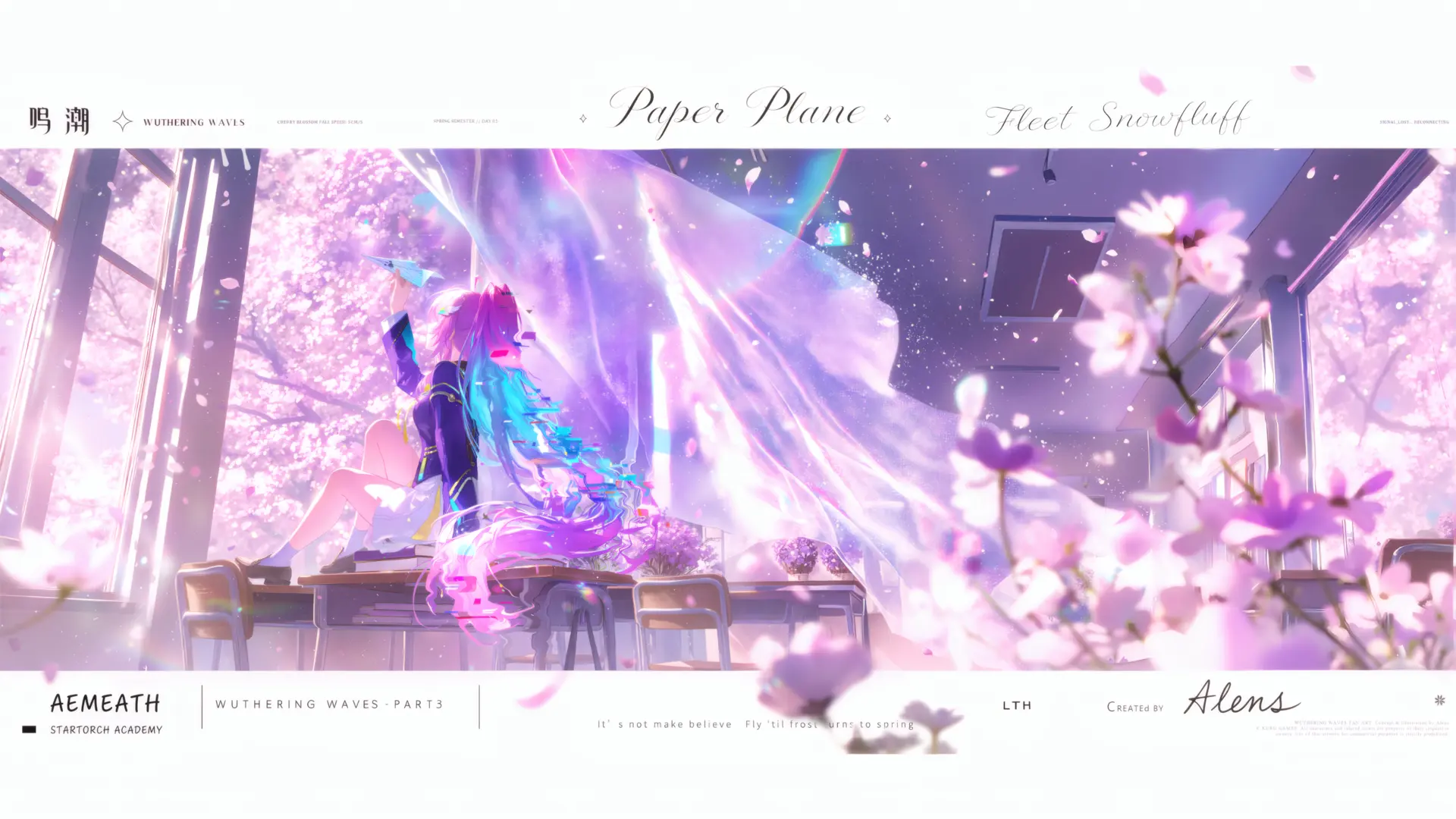 樱花绽放下的梦幻少女 - 插画 / 创意 - 插画 创意 樱花 高清壁纸