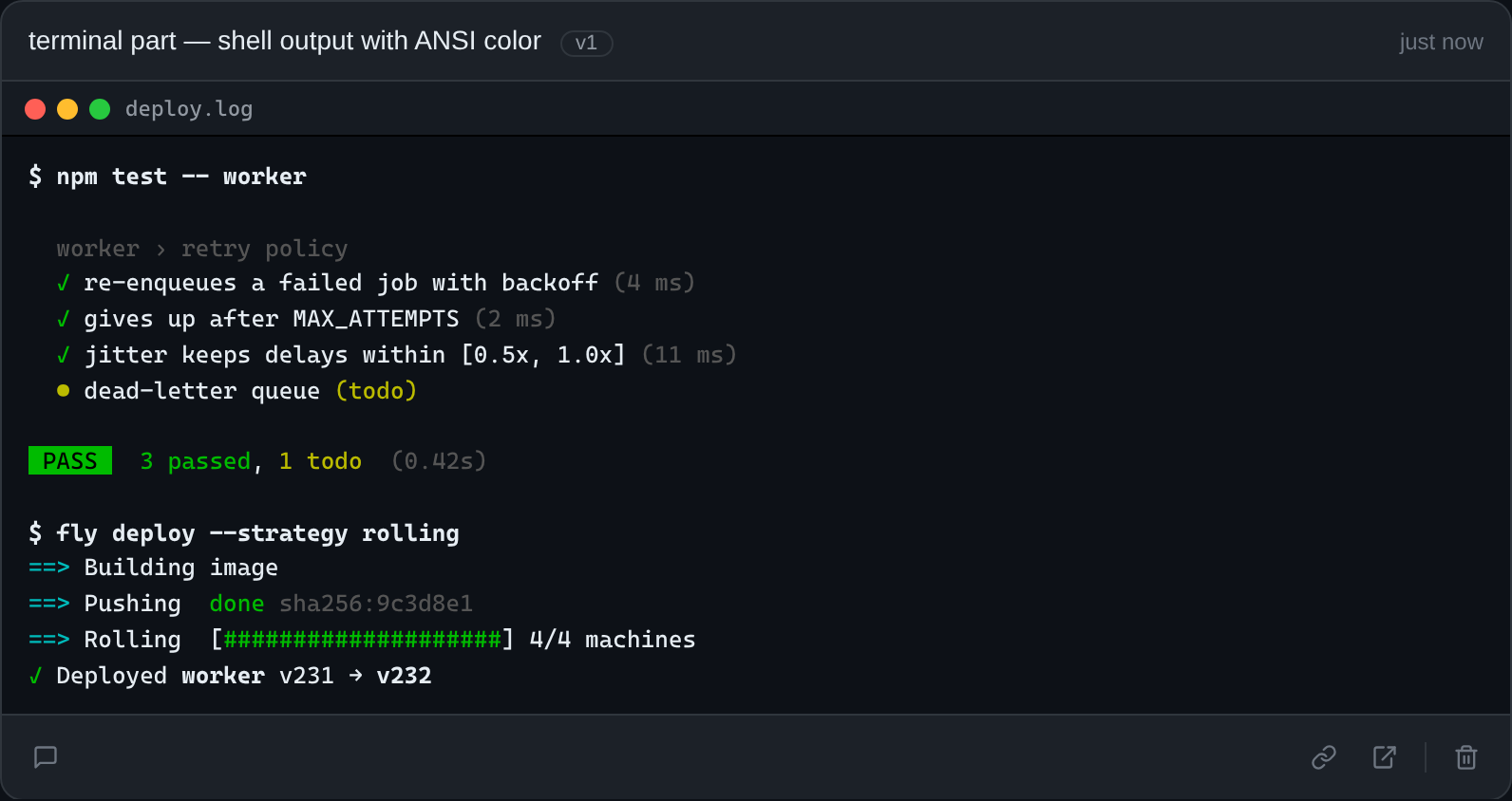 terminal part — shell output with ANSI color