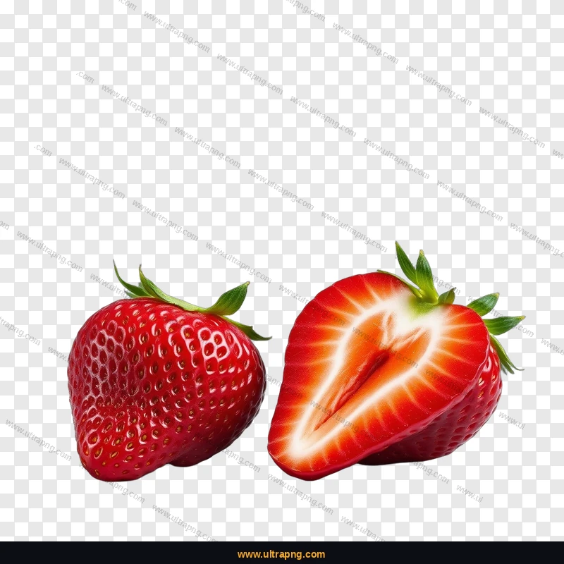 Red Strawberry PNG image on a transparent background, high resolution, free download