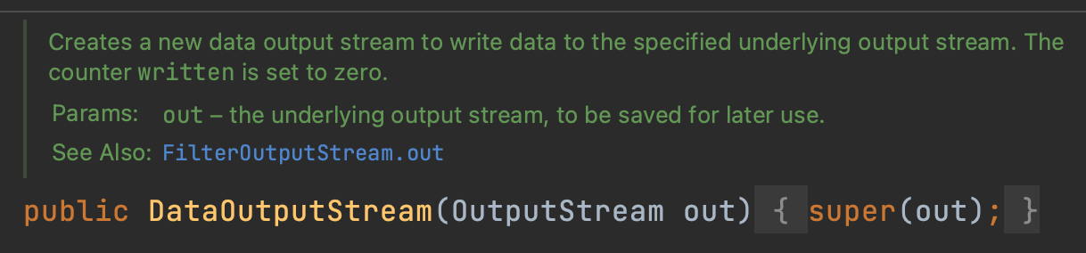 DataOutputStream 构造函数