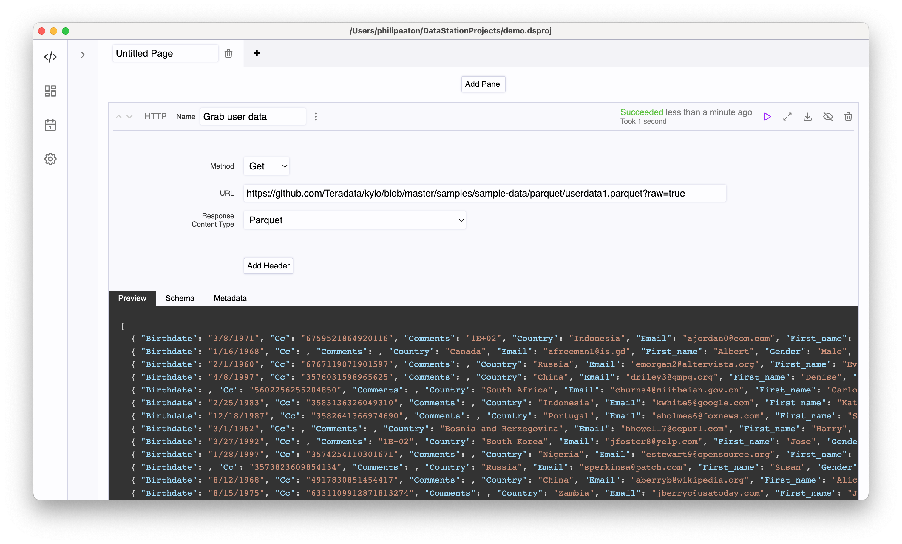 Basic http panel