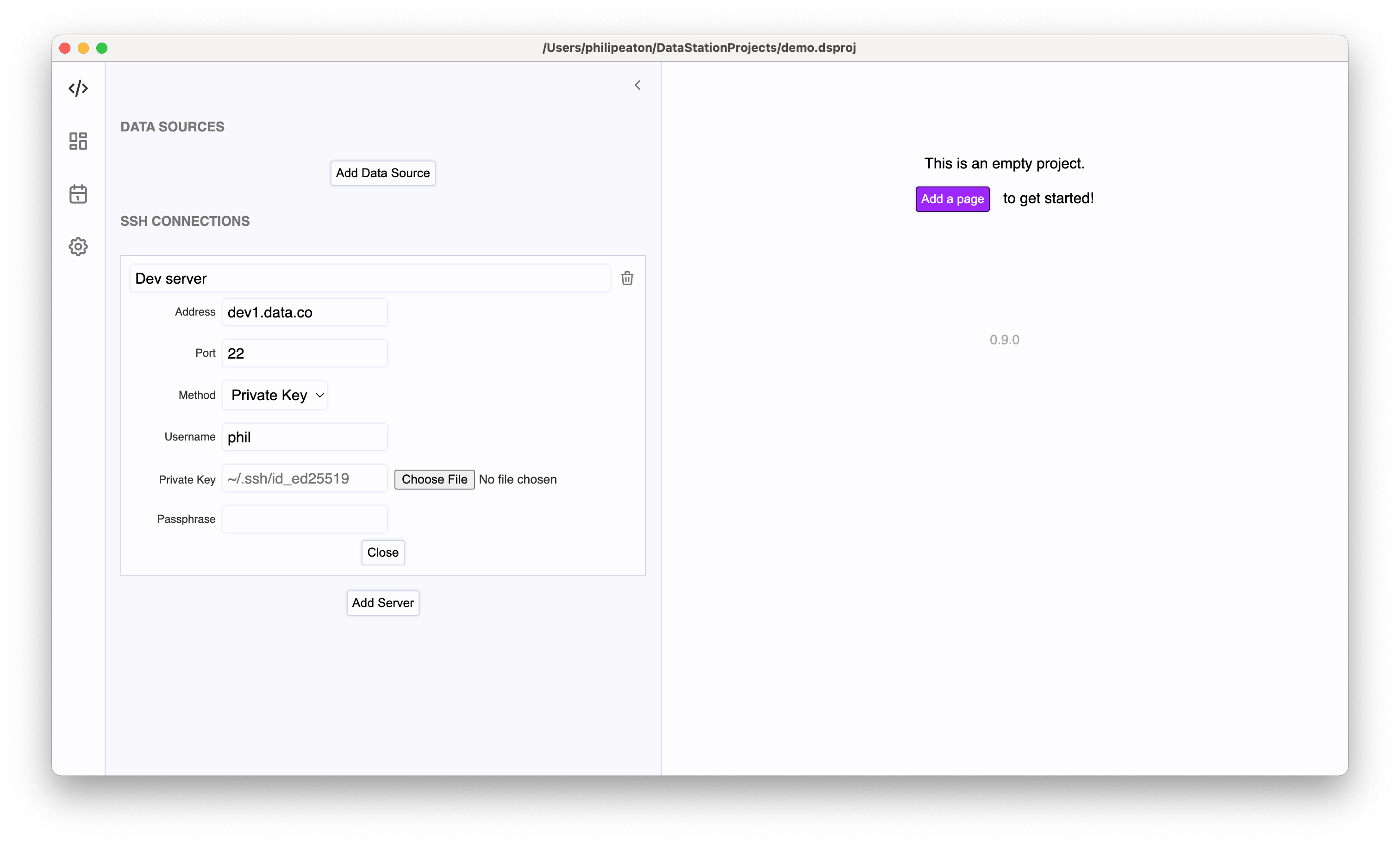 Basic SSH connection