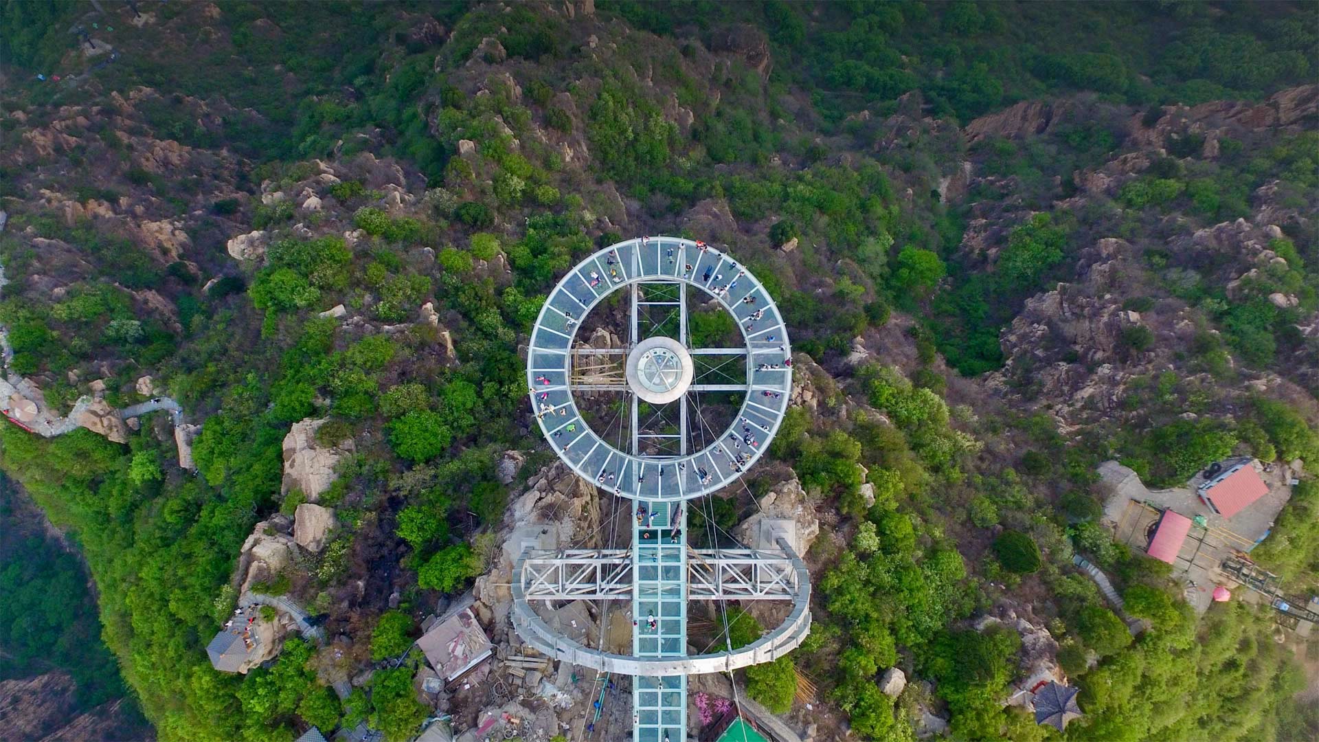 Glass sightseeing platform in Shilinxia Scenic Area, Pinggu District of Beijing, China - STR/AFP via Getty Images)