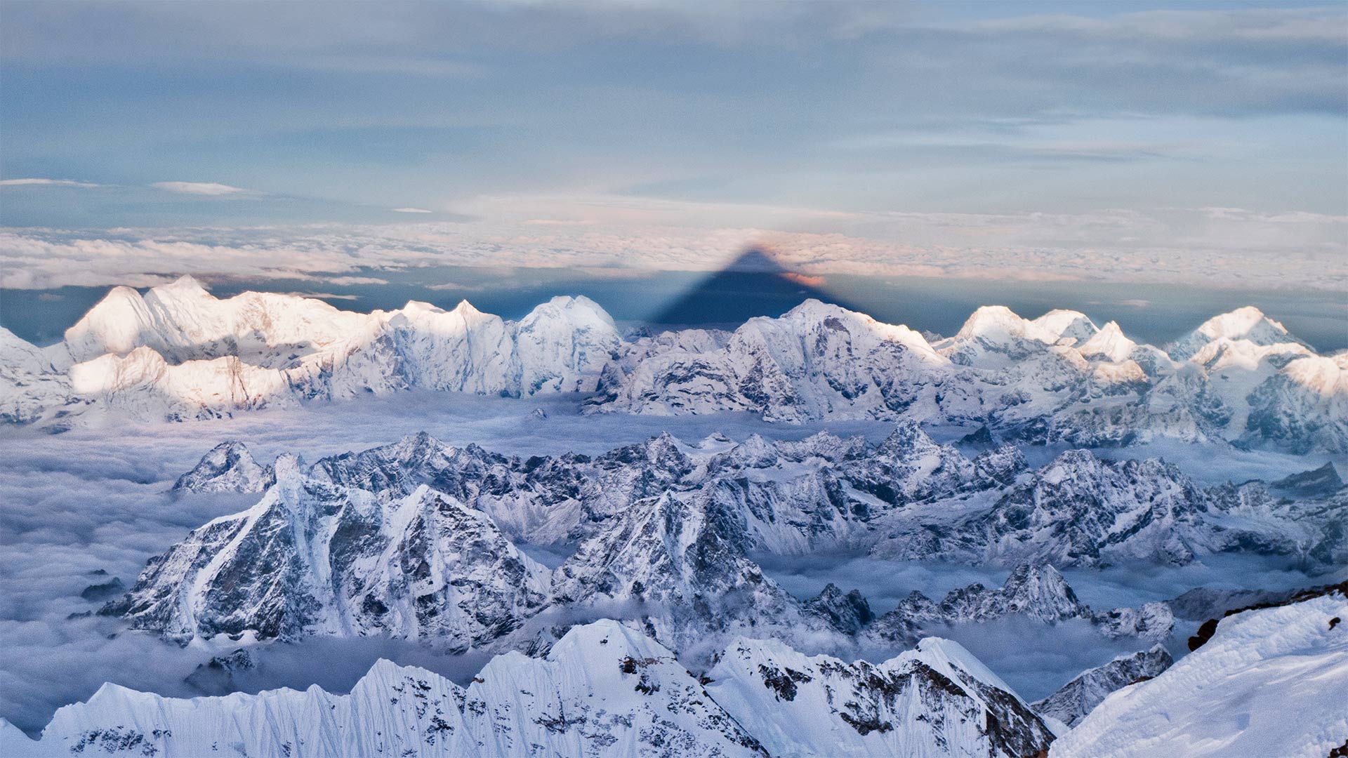 The shadow of Mount Everest over the western Himalayas in Nepal - Kent Karvey/KH Films, Inc./Tandem Stills + Motion)