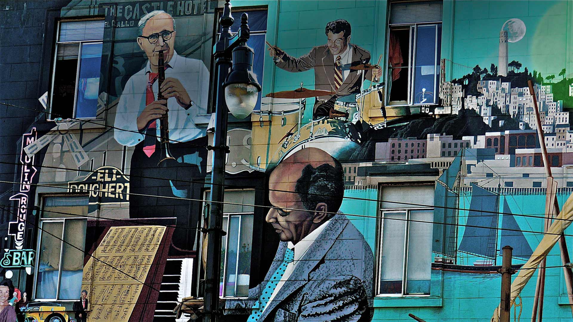 The North Beach Jazz Mural created by Bay Area artist Bill Weber in San Francisco - Kosso/Getty Images)