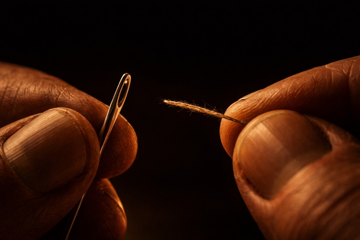 Threading a needle — the act of focus