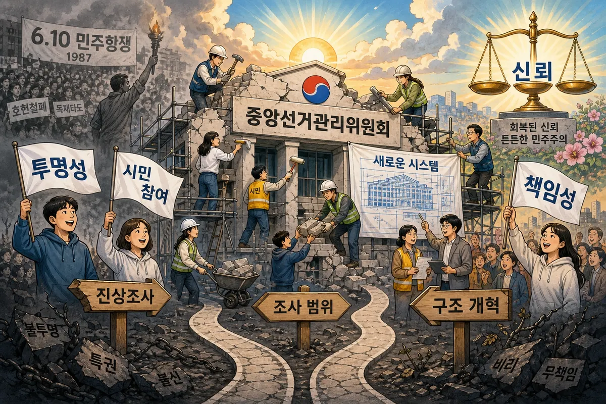 진상규명조사위원회 선거관리위원회 개혁 만평