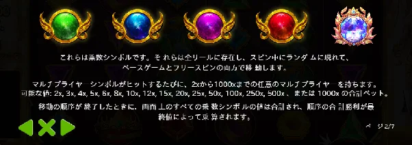 Gates of Olympus 1000のインクリメンタル・マルチプライヤー表示。カスケードが続くほど倍率が上がり最大x1000に達する