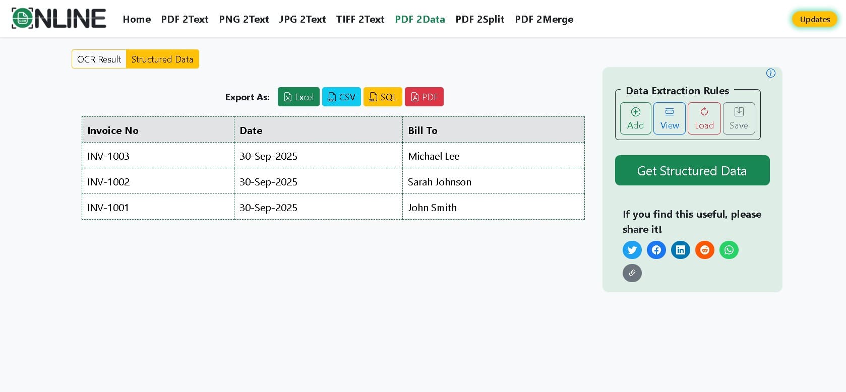 Rules Interface View