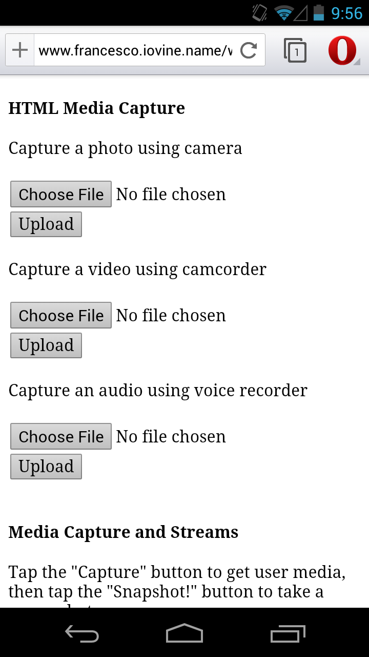 Media Capture in mobile browsers - Dev.Opera