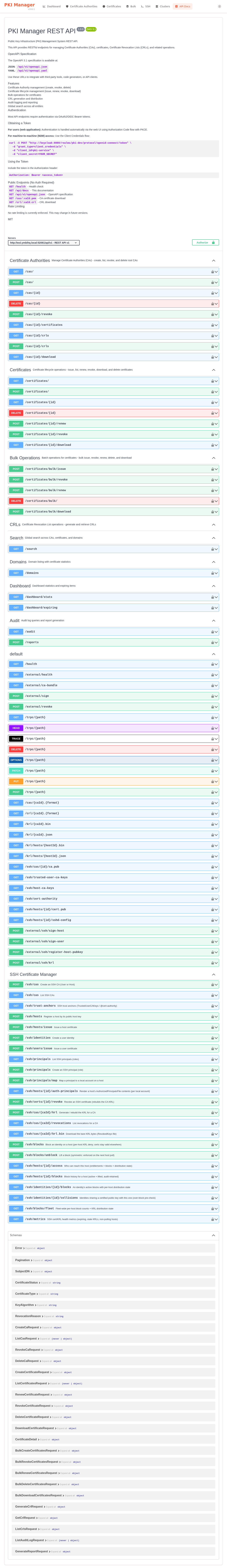 REST / OpenAPI Docs
