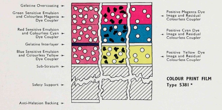 柯达 Eastmancolor 胶片的组成，图片来源：filmcolors.org