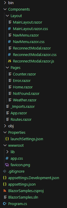 aps.net core blazor project