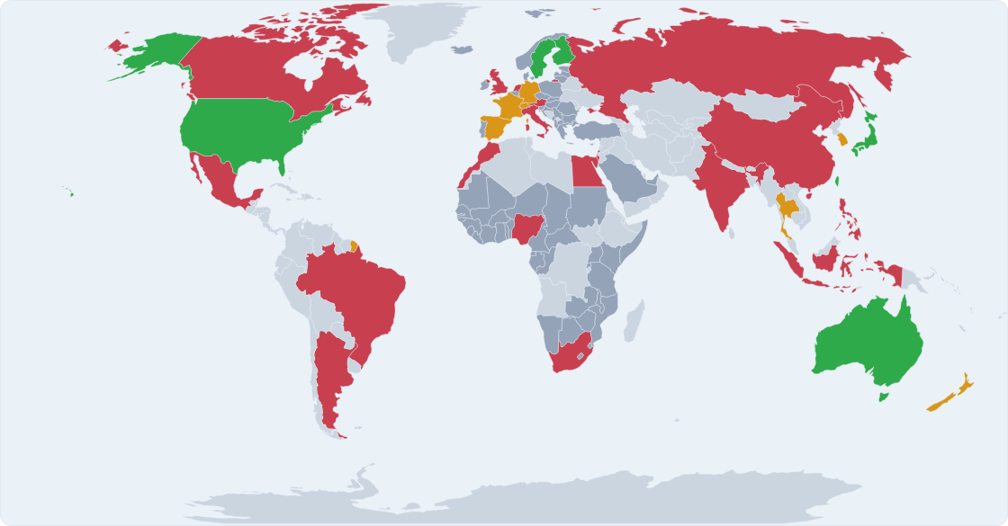 Patent Client Agents — worldwide coverage atlas