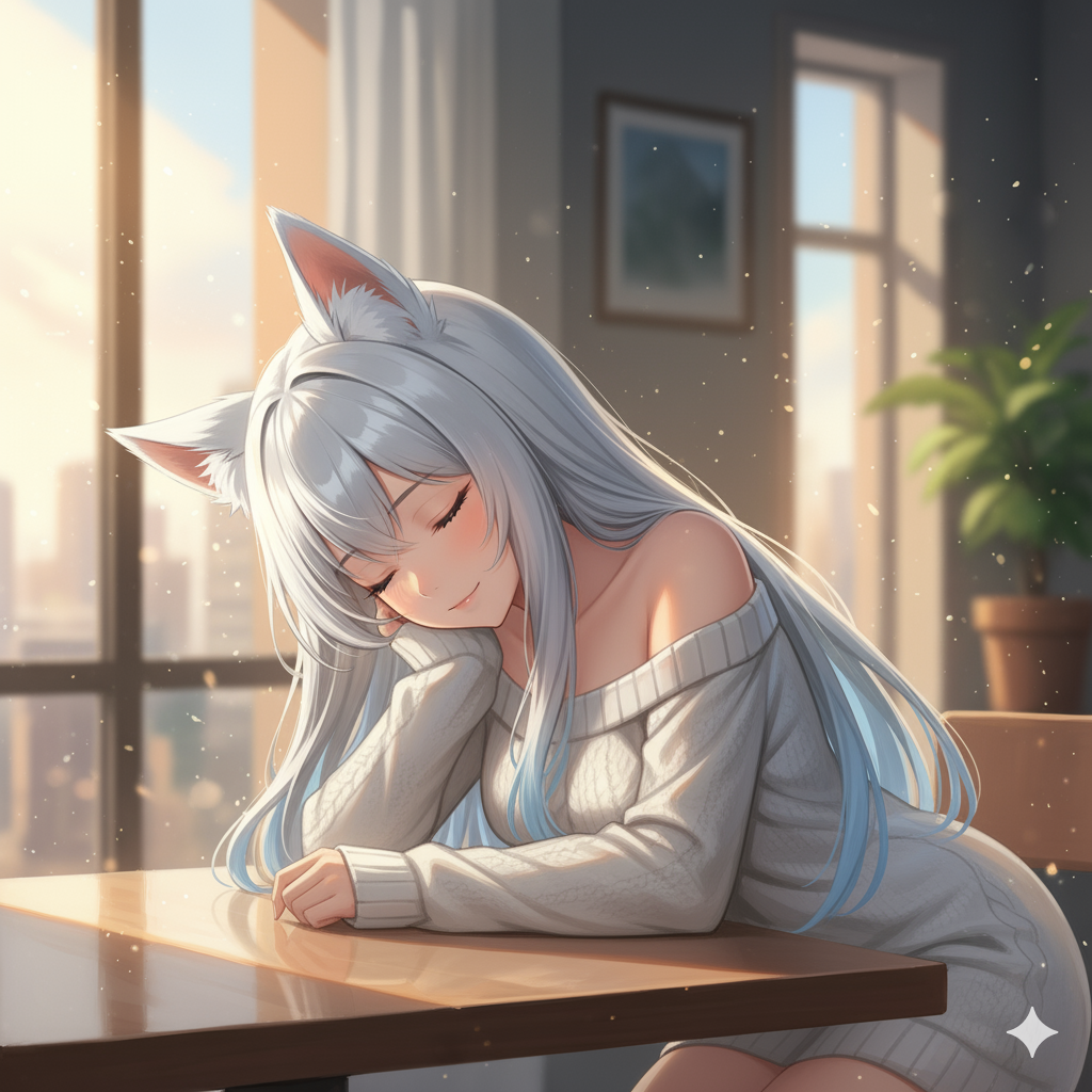 Falling asleep at the table