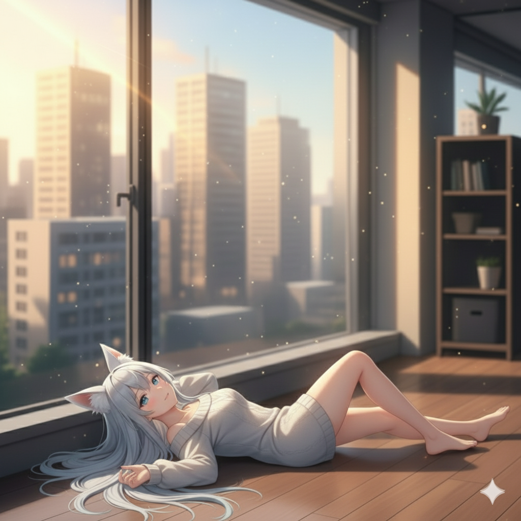 Laying on the floor with an arm out