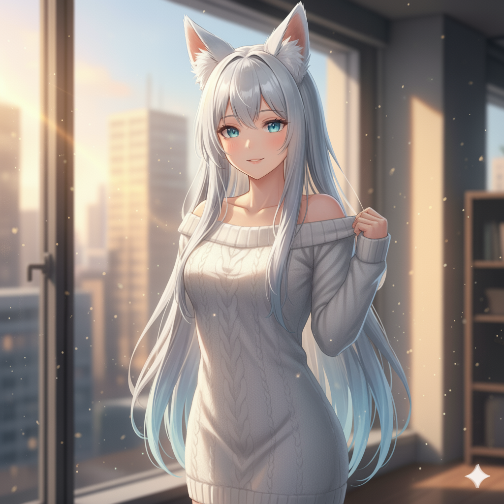 Pulling on her shoulder