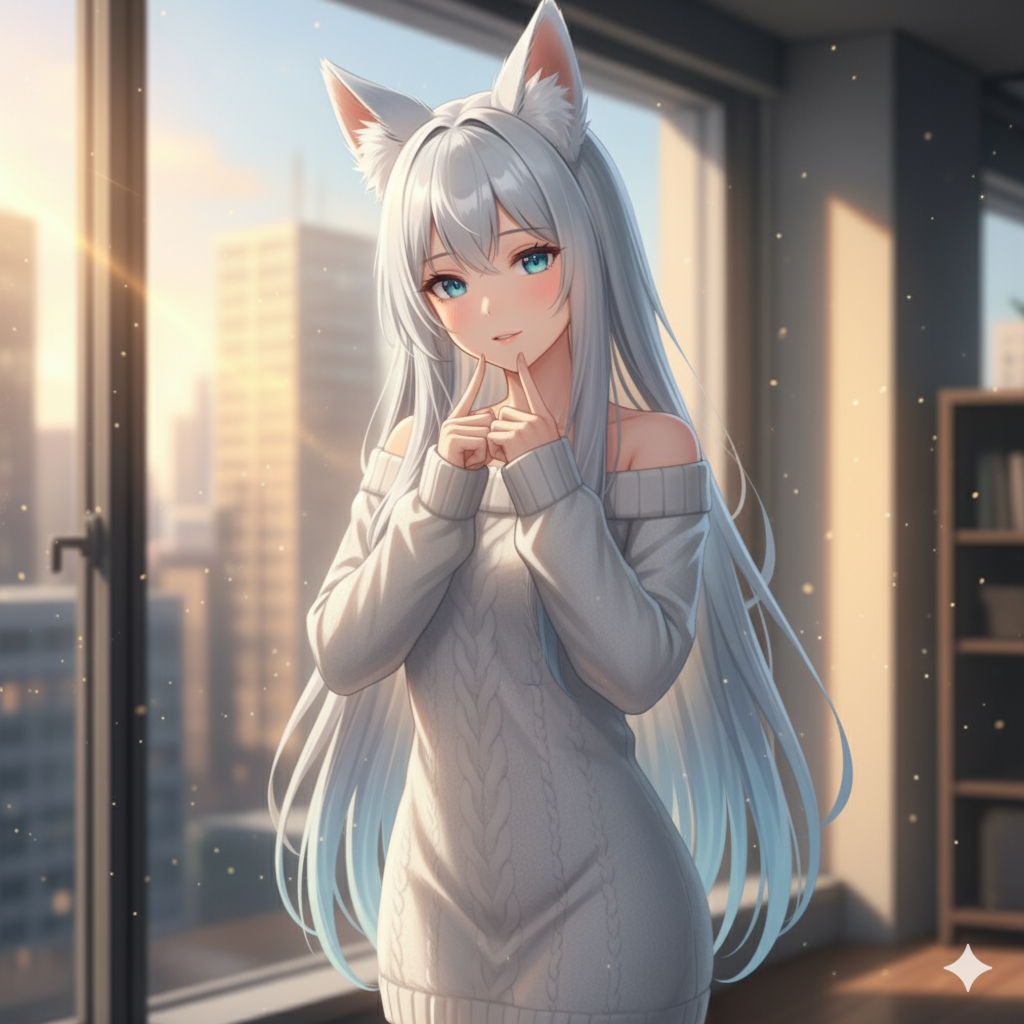 Hands on chin, thinking