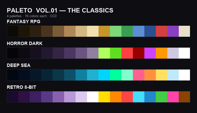 Vol.01 The Classics palettes