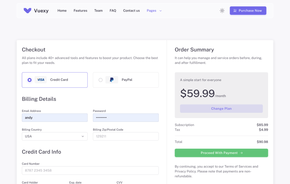 Vuexy-front-payment-page-demo