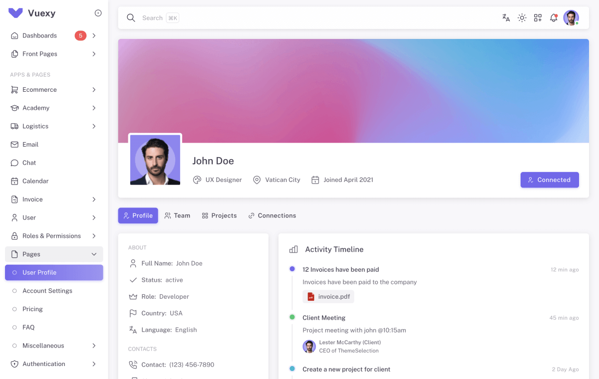 vuexy-user-profile-page-demo