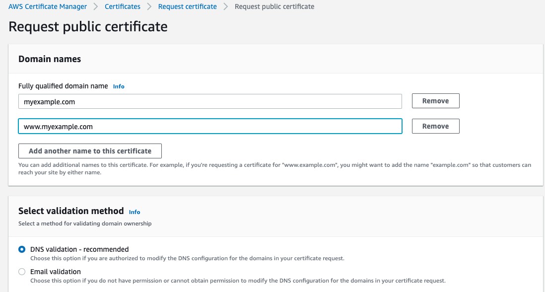 Request a certificate