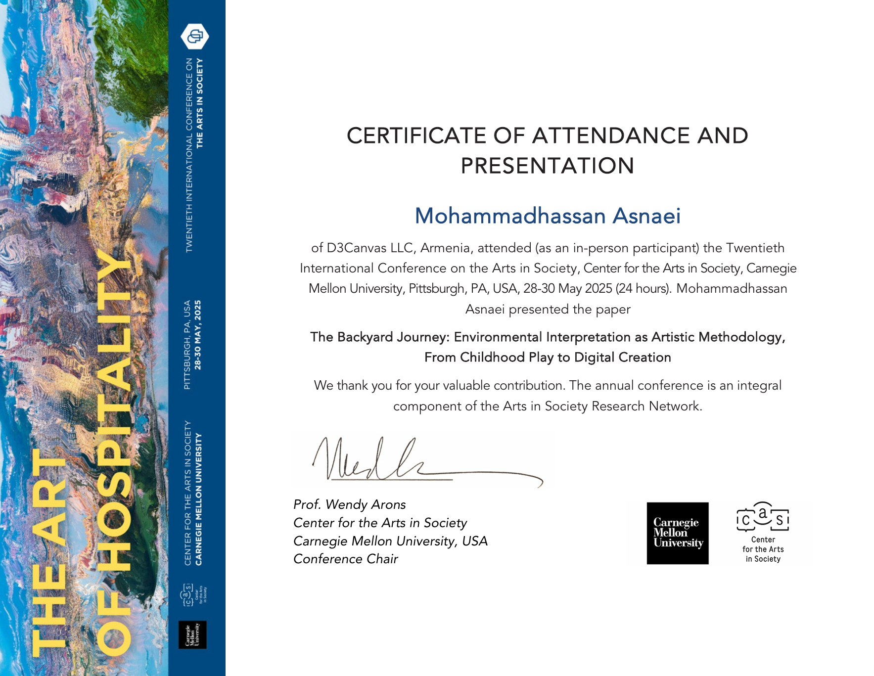 Presentation Certificate