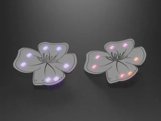 Kitty's Flowers - Pair of Bluetooth Wearable Brooches