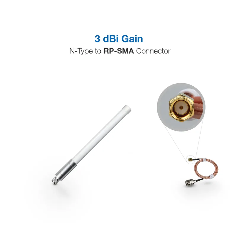 3dBi Fiberglas-Antenne (860MHz - 930MHz) mit N-Typ auf RP-SMA Anschluss