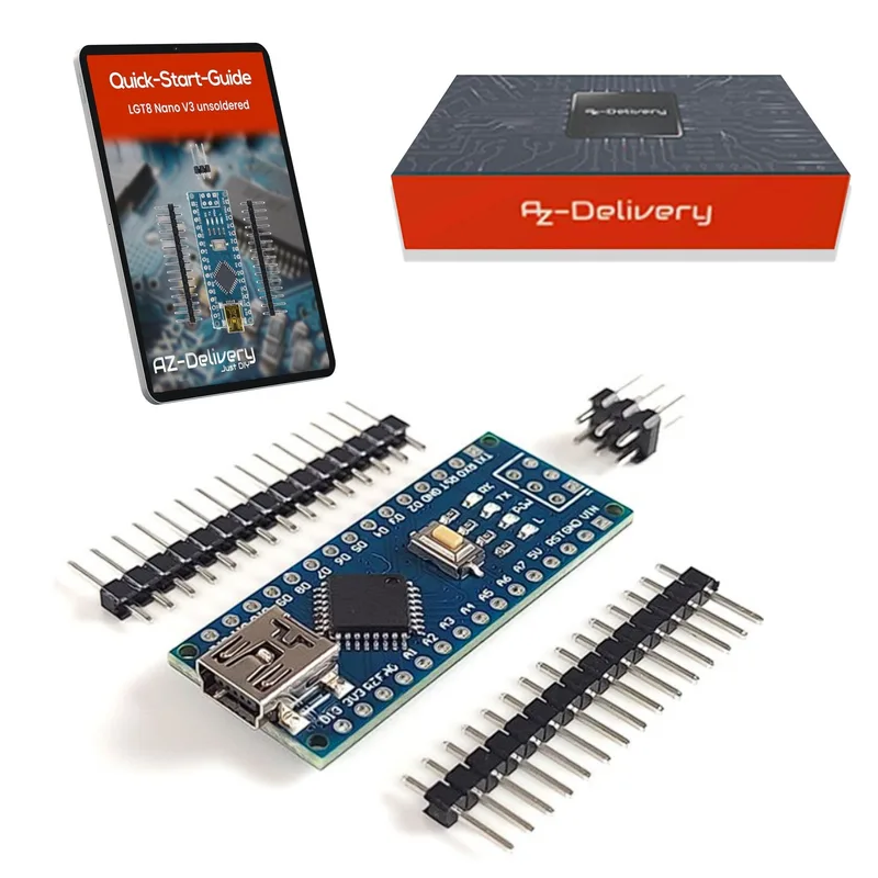 LGT8 Nano V3 - Mikrocontroller Board mit LGT8F328P und CH340, kompatibel mit Arduino Nano, 32 MHz Taktfrequenz