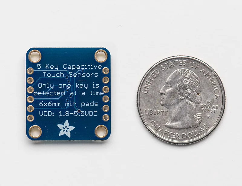 Standalone 5-Pad Capacitive Touch Sensor Breakout - AT42QT1070 -