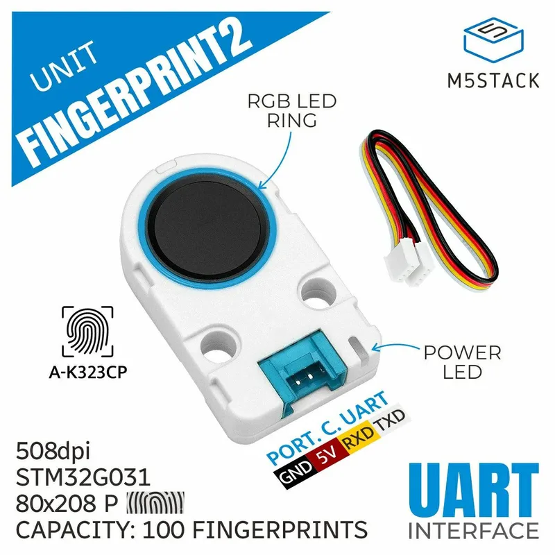 M5Stack用 Fingerprint2 ユニット（A-K323CP）