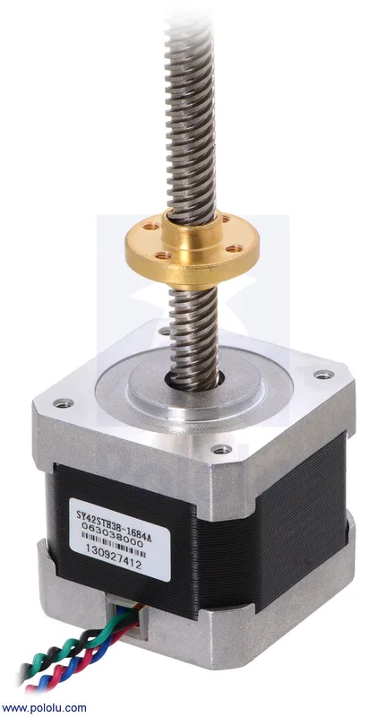 Stepper Motor with 28cm Lead Screw: Bipolar, 200 Steps/Rev, 2.8V, 1.7 A/Phase