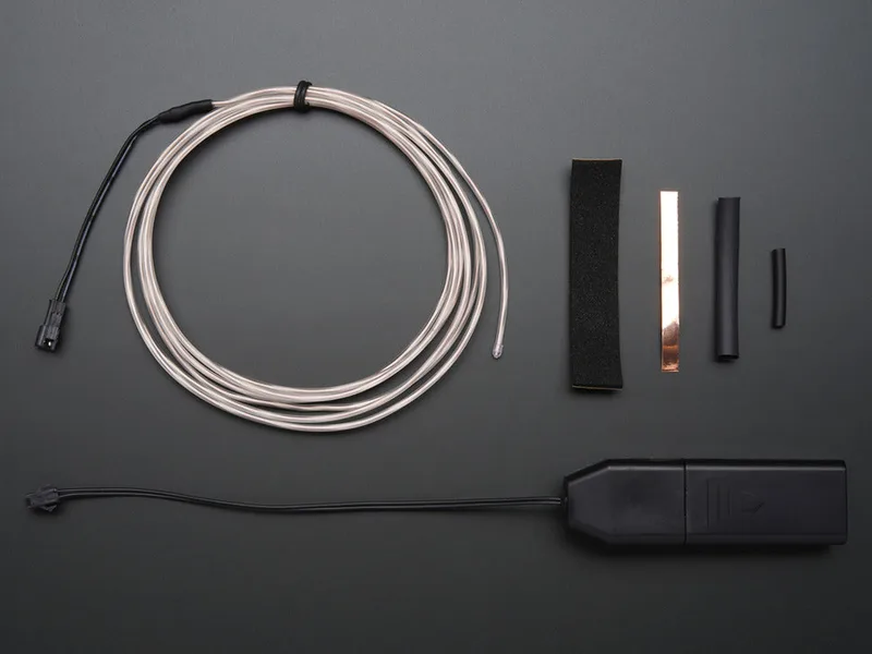 EL wire starter pack - White 2.5 meter (8.2 ft)