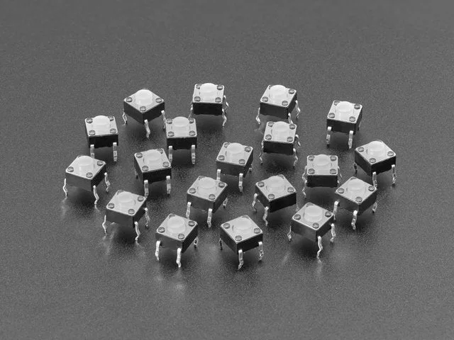 Soft Silicone Top 6mm Push-buttons (20-pack)