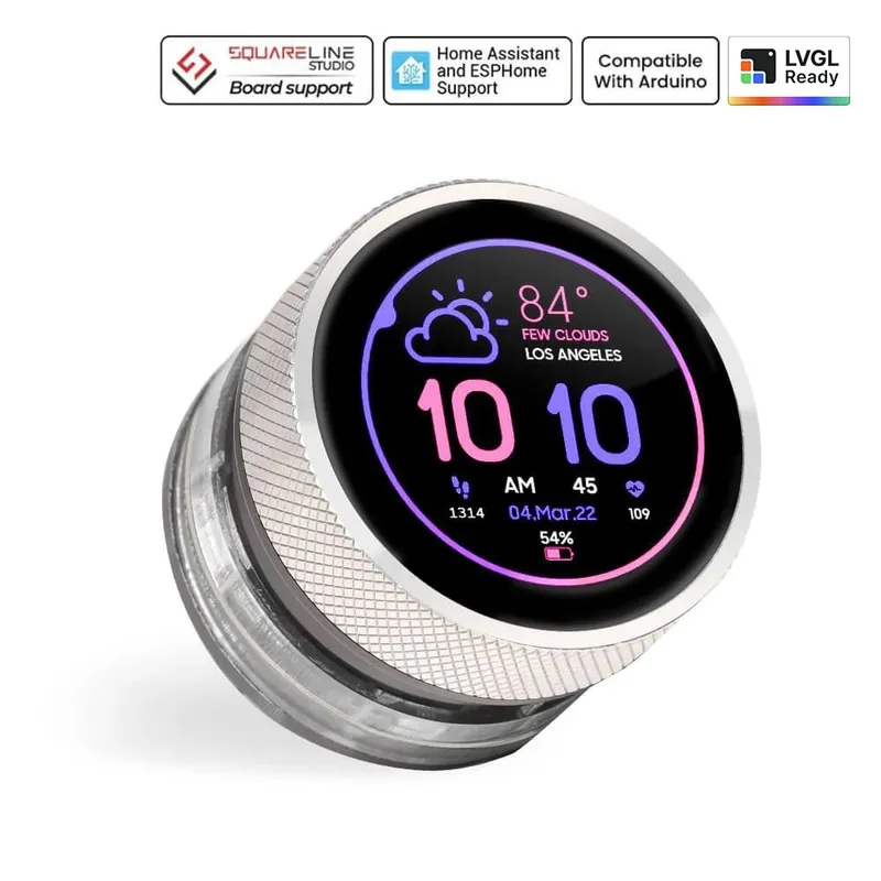 CrowPanel 1.28inch-HMI ESP32 Rotary Display 240*240 IPS Round Touch Knob Screen