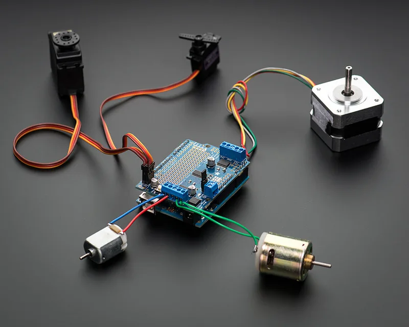 Adafruit Motor/Stepper/Servo Shield for Arduino v2 Kit - v2.0