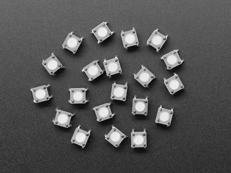 Soft Silicone Top 6mm Push-buttons (20-pack) Translucent