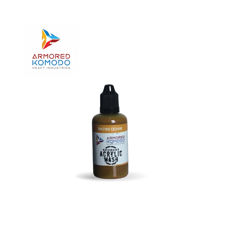 Arkom Waterbased Acrylic Ochre Regular Wash 50ml PH799