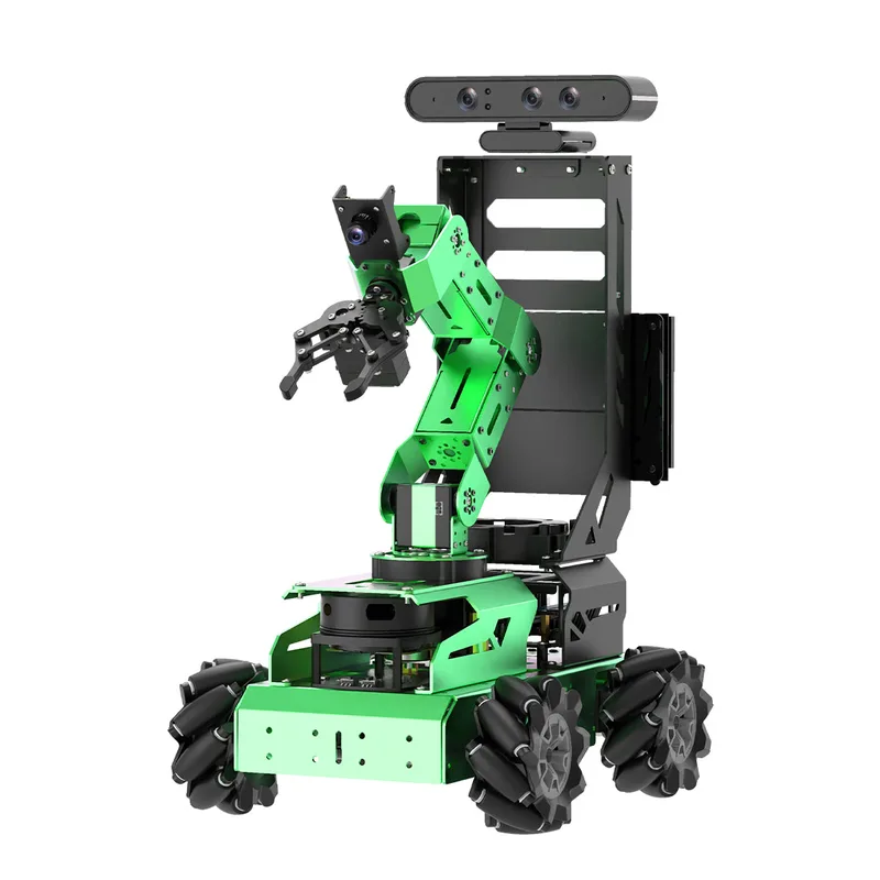 Hiwonder JetAuto Pro AI Robot Car with 6DOF Vision Robotic Arm, Support ROS1 ROS2, with Large AI Model (ChatGPT), SLAM Mapping/Navigation, AI Voice Interaction, Intelligent Sorting