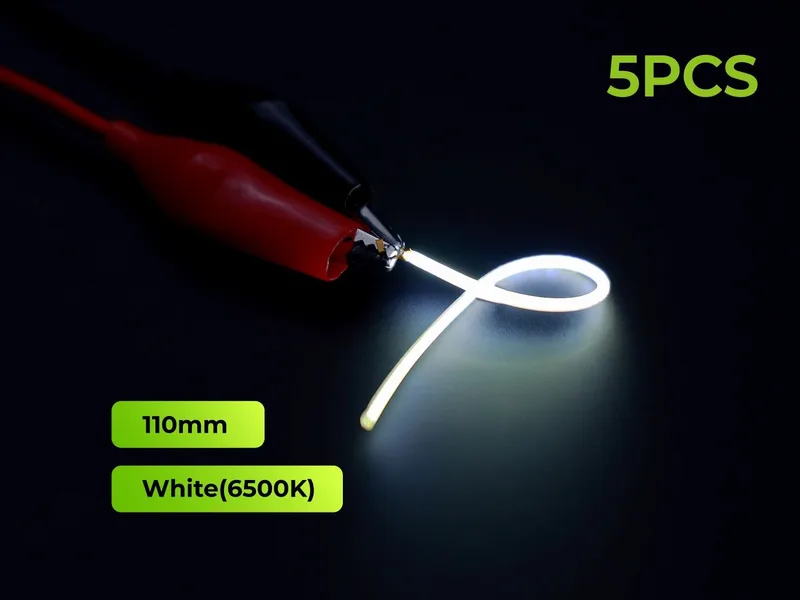 Single Ended COB LED Strip - White(6500K) 110mm(5PCS)