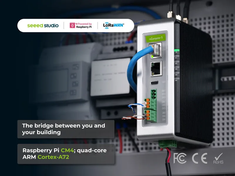 reComputer R1225 LoRaWAN Gateway & Industrial Controller (US915), CM4-Powered | 4GB RAM, 32GB eMMC