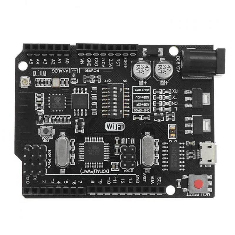 Arduino UNO+WiFi R3 ATmega328P+Node MCU ESP8266 CH340G Compatible Board