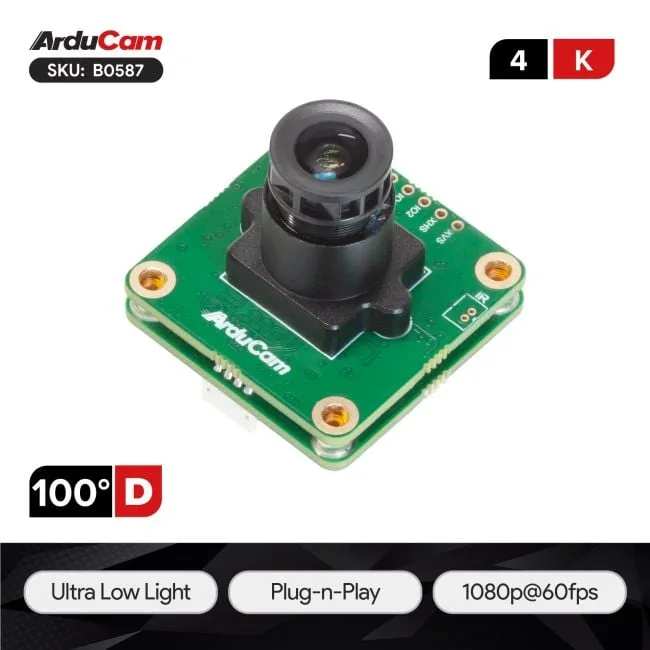 Arducam IMX678 8.3MP UVC対応低照度USBカメラモジュール
