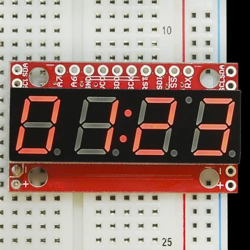シリアル接続7セグメント4桁LED(赤)