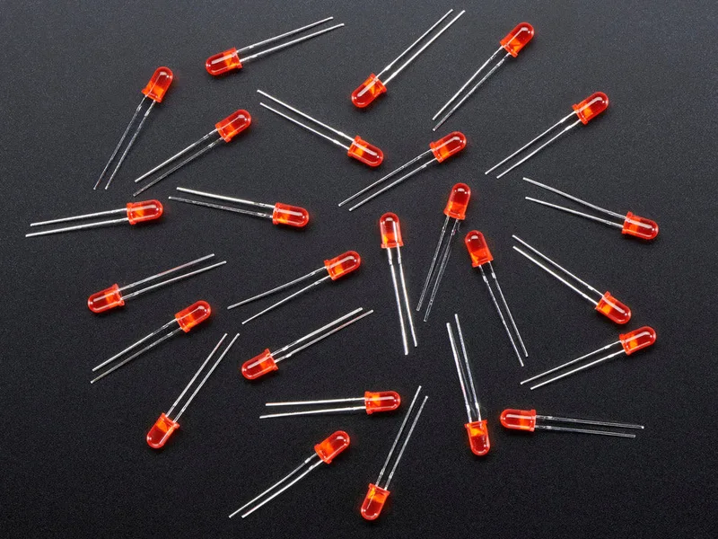 Diffused Red 5mm LED (25 pack)