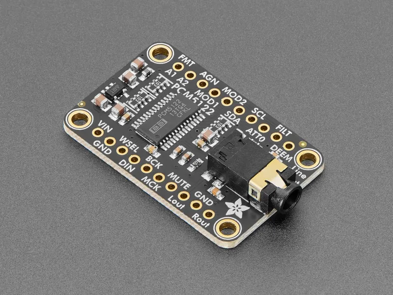 Adafruit PCM5122搭載 ライン出力付き I2S DACモジュール（HW、I2C/SPI）