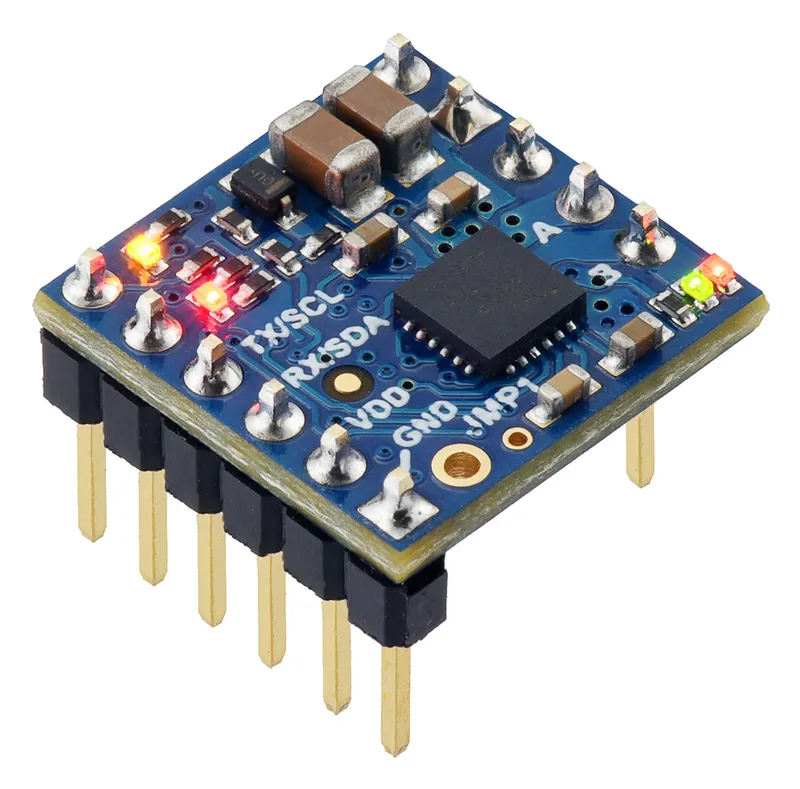 Motoron M2T256 Dual I²C Motor Controller (Header Pins Soldered)